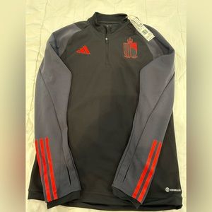Addidas aeroready royal belgian FA soccer half zip. Size men’s medium. New